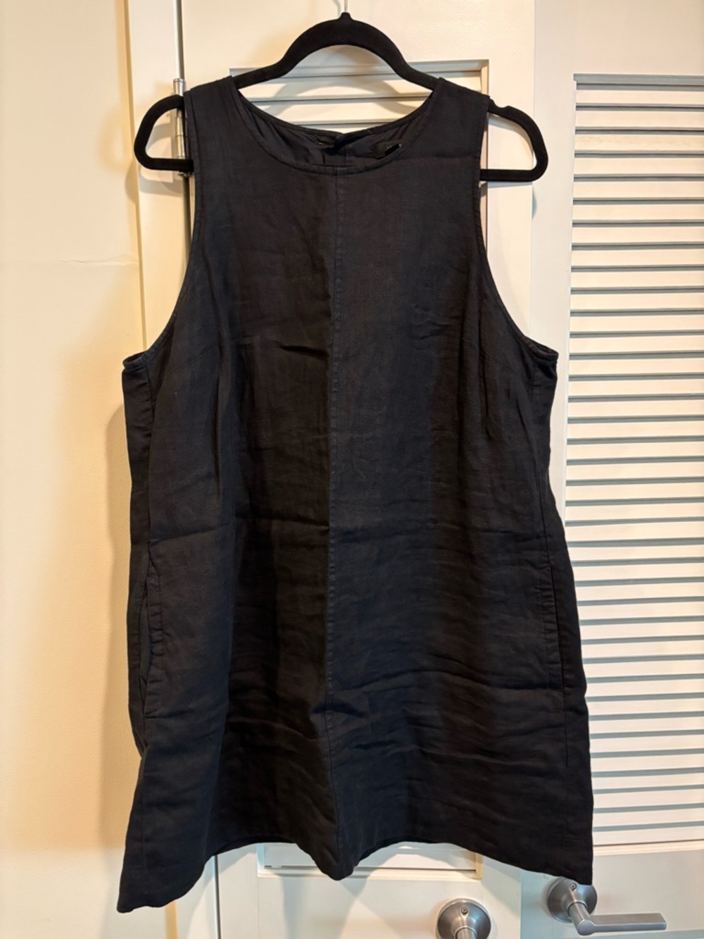 J. Crew Sleeveless Black Midi Shift Dress